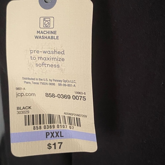 St Johns Bay Black Petite XXL Essential Long Sleeved Round Neck Shirt. NWT - Picture 5 of 6